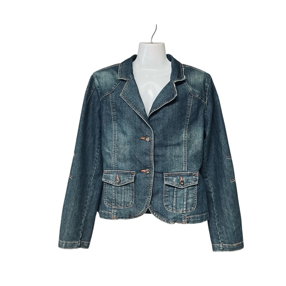 Y2K Jeanstar Flap Pocket Jean Jacket Classic Blue Denim Jacket